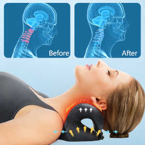 Coussin chauffant pour cou et épaules eprolo, relaxant cervical, avec traction pour soulager la tension musculaire, vue de face