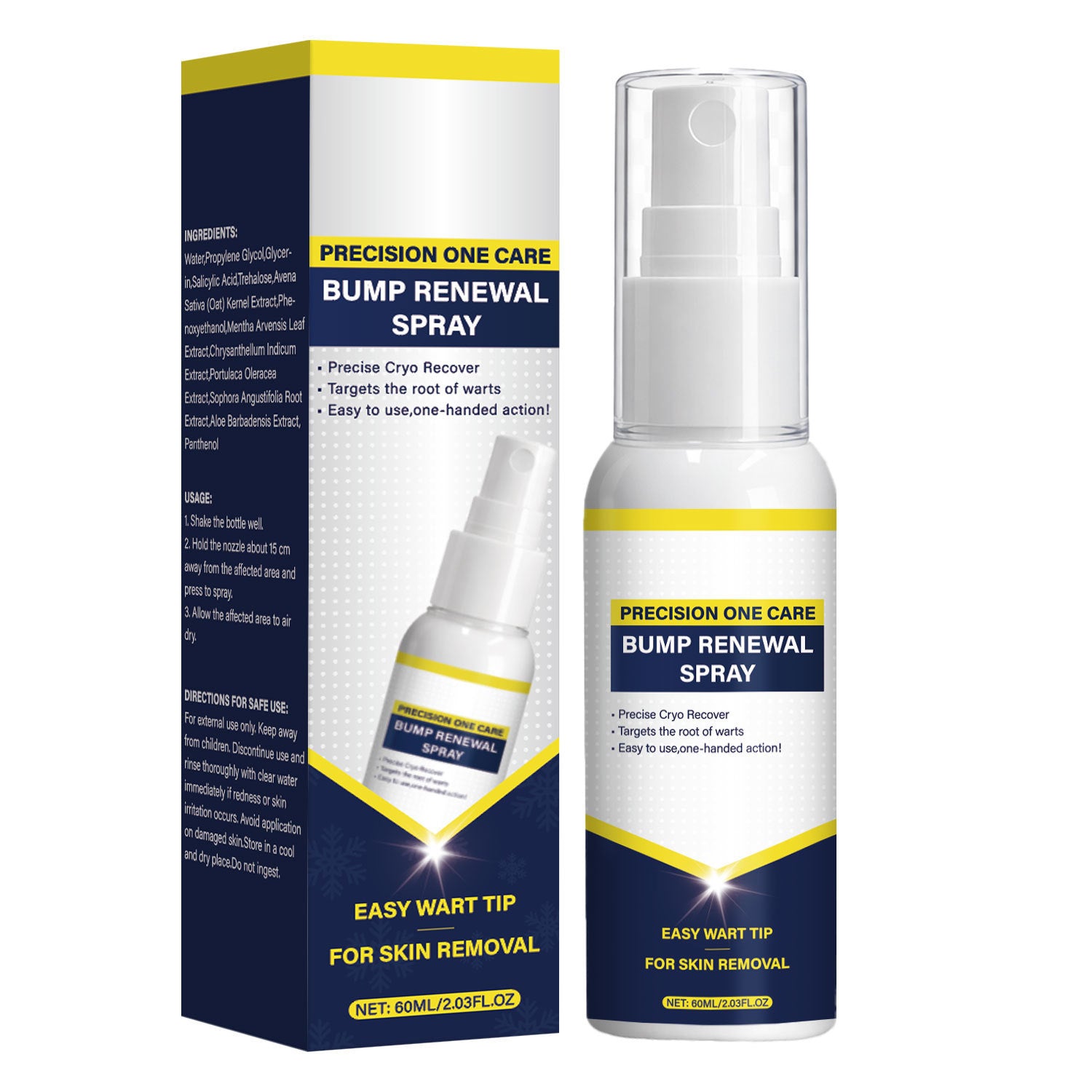 Spray rafraîchissant pour la peau à 60 ml, élimine l&