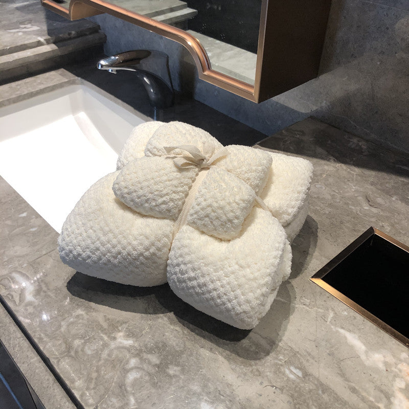 Serviette de bain en peluche corail avec motif ananas, ensemble absorbant et doux, de la marque eprolo.