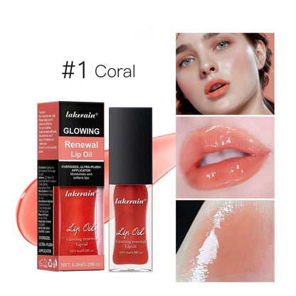 Gloss à lèvres Glow nourrissant et hydratant avec une finition brillante, présenté en deux tubes.