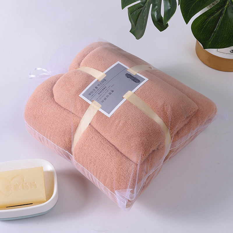 Serviette de bain en velours corail, lot de serviettes solides, douce et absorbante, incluant une serviette visage, de la marque eprolo.