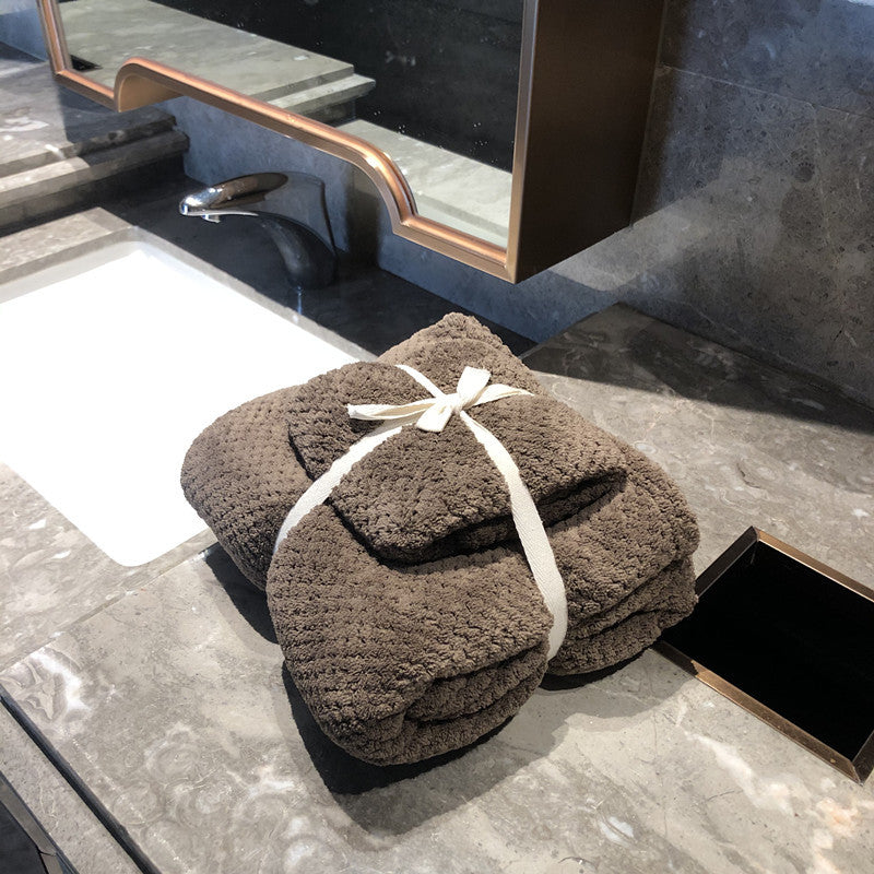 Set de serviettes de bain en éponge corail avec motif ananas, absorbantes, par eprolo, pour une utilisation douce et absorbante.