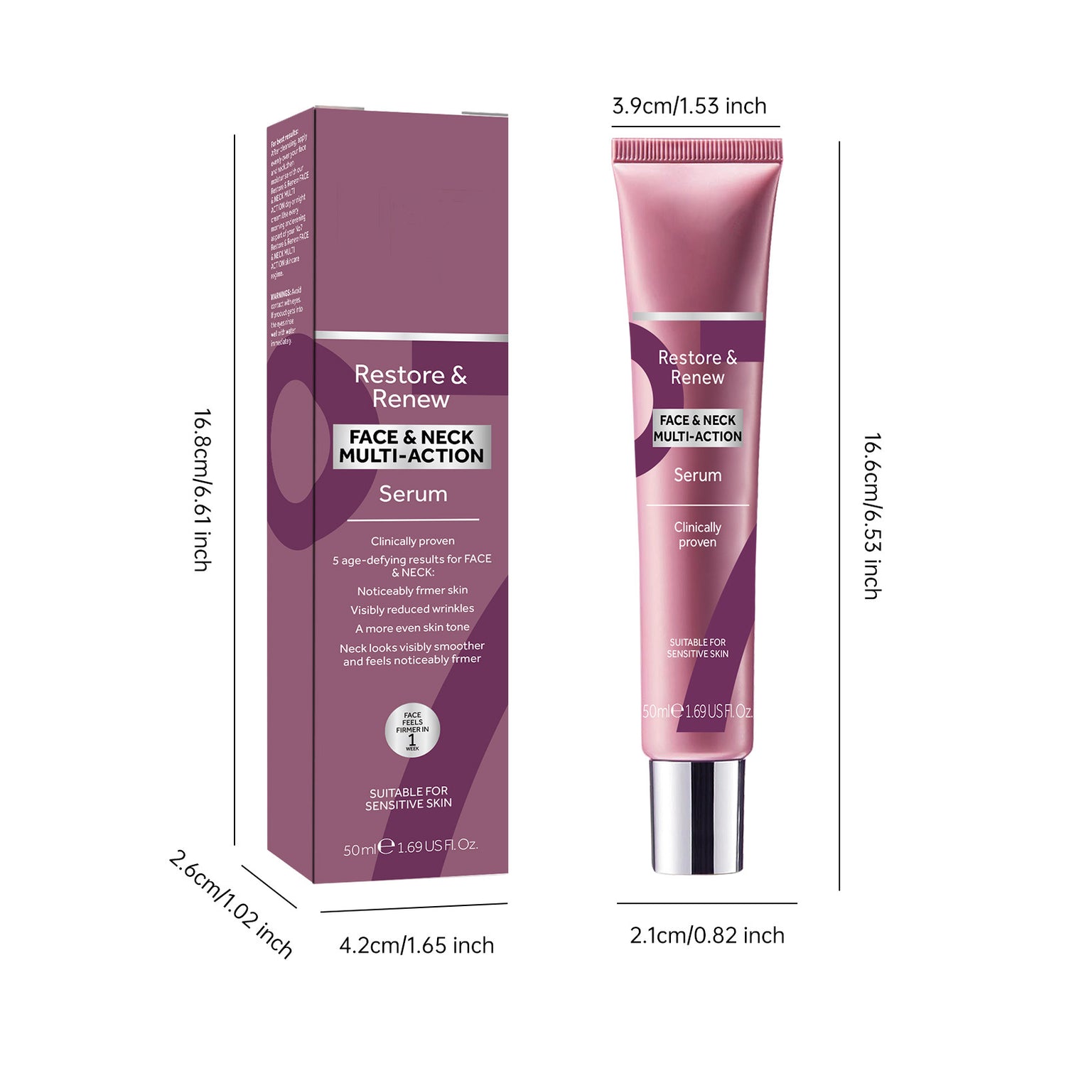 Soin facial anti-rides anti-âge en tube, texture légère, appliqué sur le visage pour réduire les signes du vieillissement.