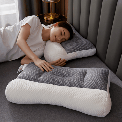 Oreiller en fibre de soja eprolo offrant un soutien cervical et traction pour un confort optimal.